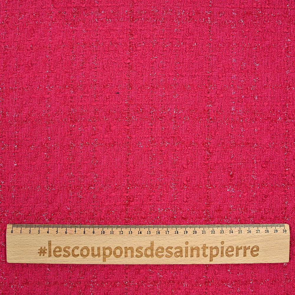 Tweed Emma lurex polyester fond fuchsia - Image 3