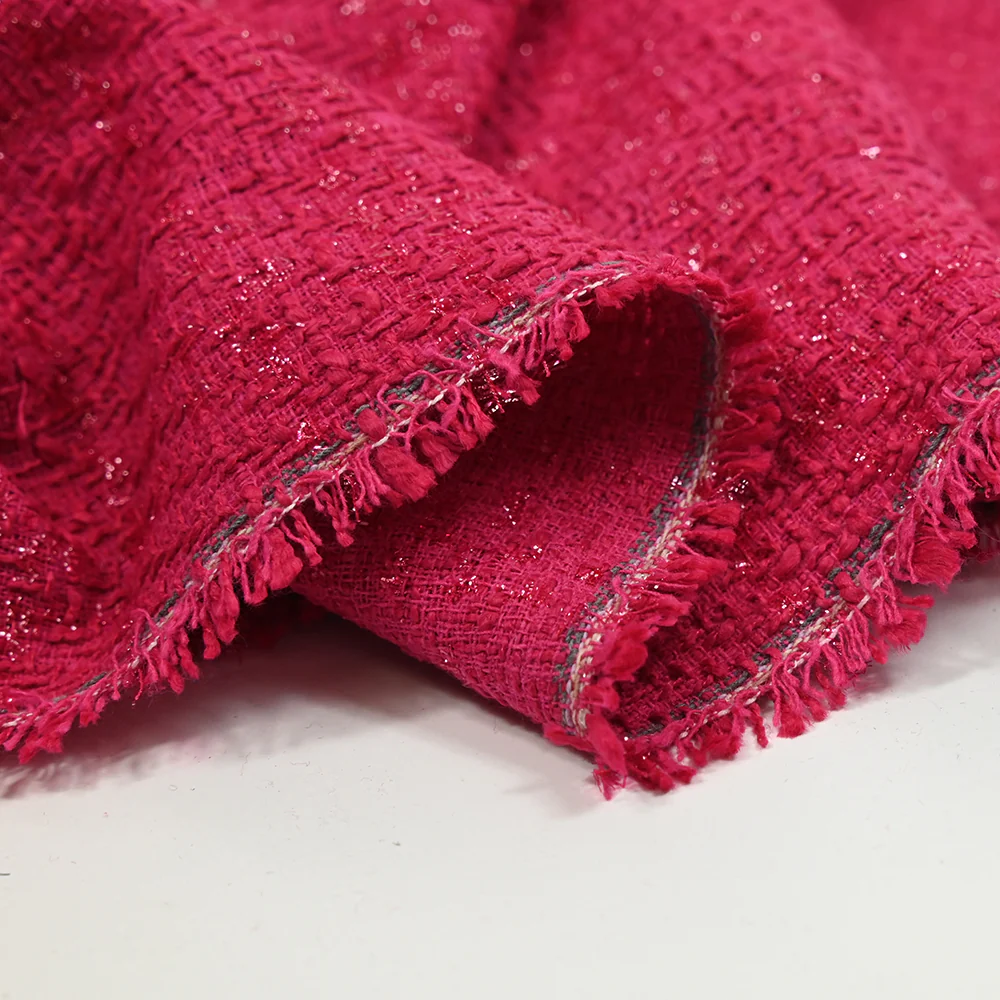 Tweed Emma lurex polyester fond fuchsia - Image 5
