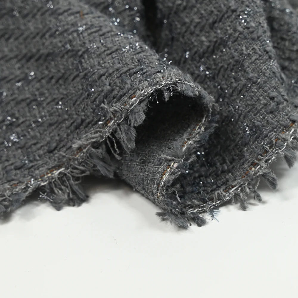 Tweed Emma lurex polyester fond gris - Image 5
