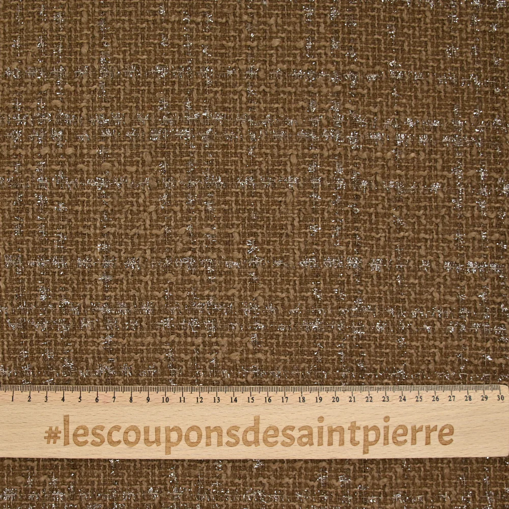 Tweed Emma lurex polyester fond marron - Image 3