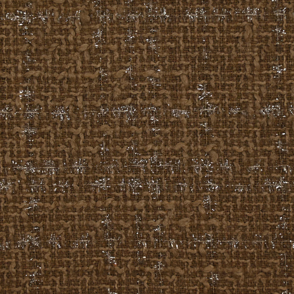 Tweed Emma lurex polyester fond marron - Image 4