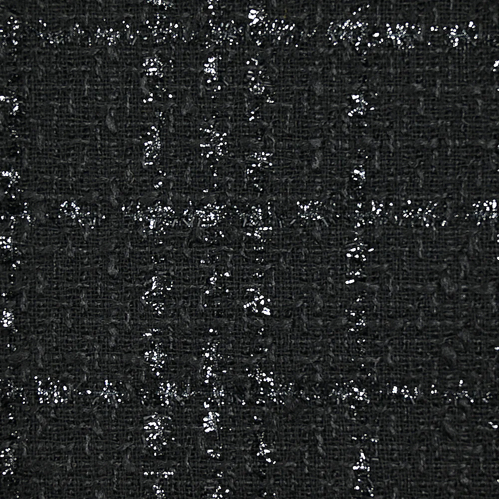 Tweed Emma lurex polyester fond noir - Image 4
