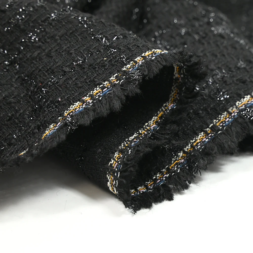 Tweed Emma lurex polyester fond noir - Image 5