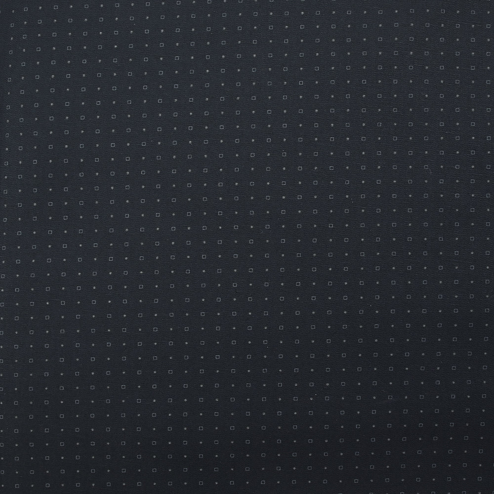 Twill de coton imprimé carré et pois fond bleu nuit - Image 4