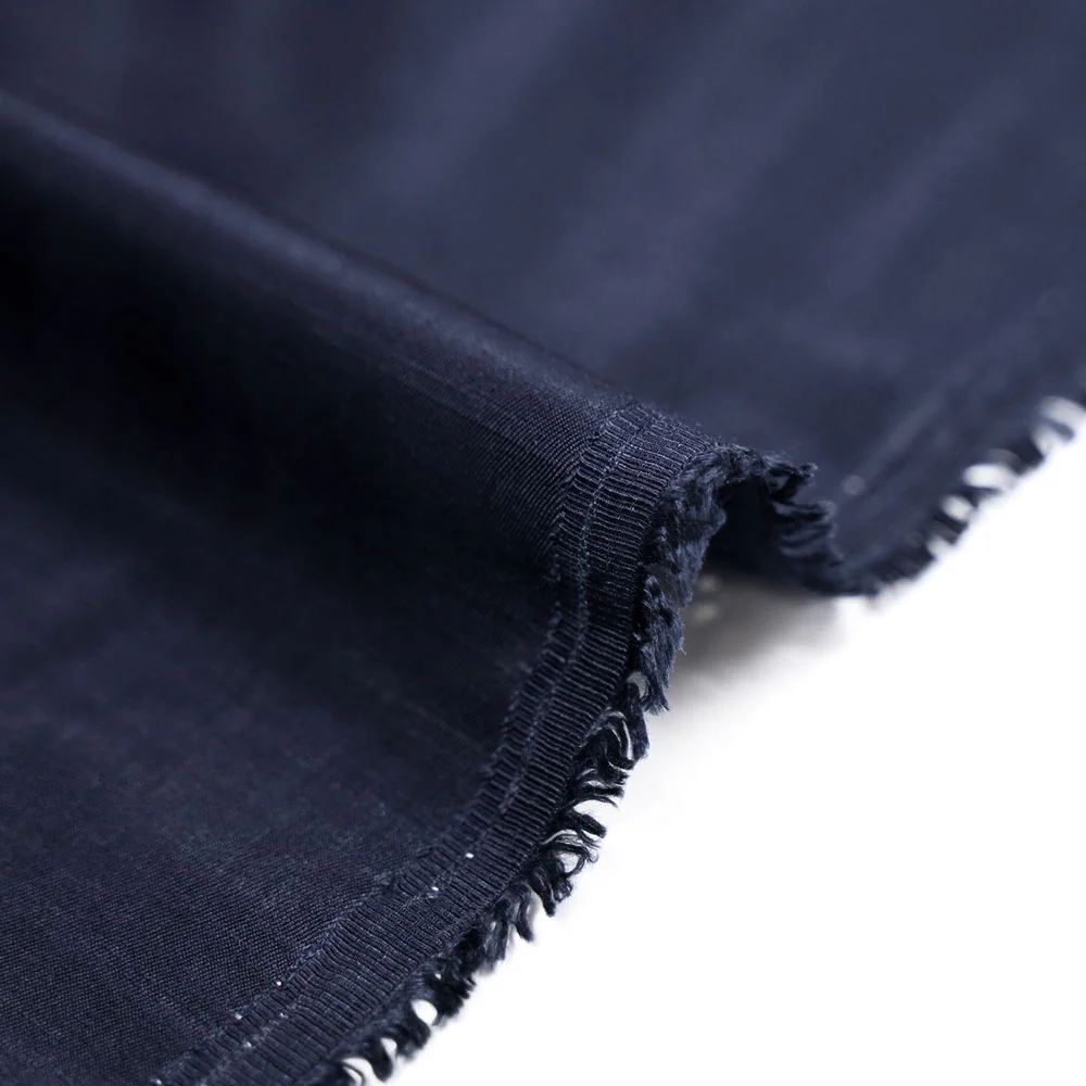 Twill polyviscose doupionné satiné Rosa bleu marine - Image 4