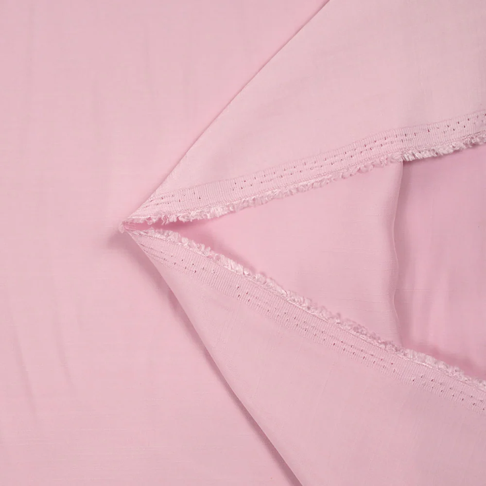 Twill polyviscose doupionné satiné Rosa rose dragée - Image 3