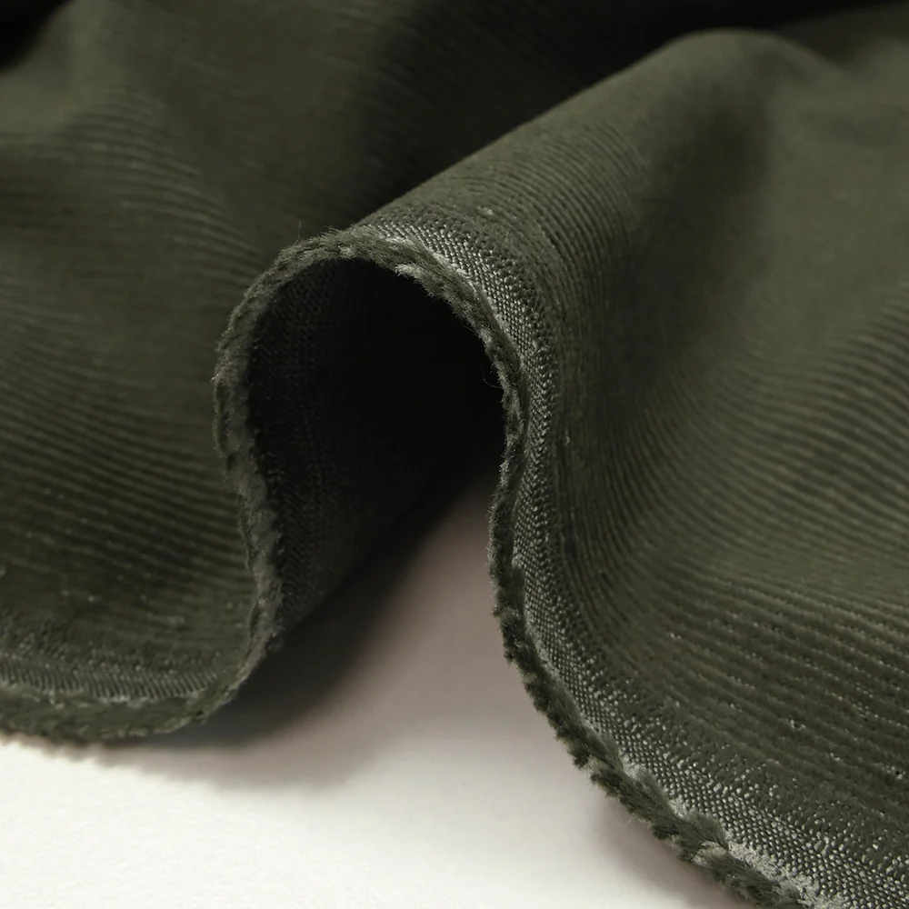 Velours côtelé de polycoton 1 mm kaki - Image 6