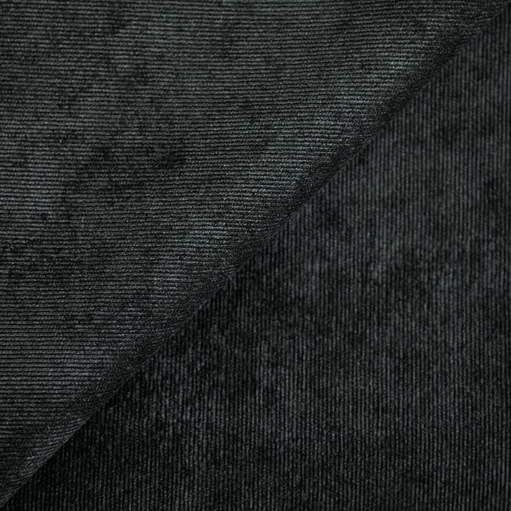 Velours polyester fines côtes noir