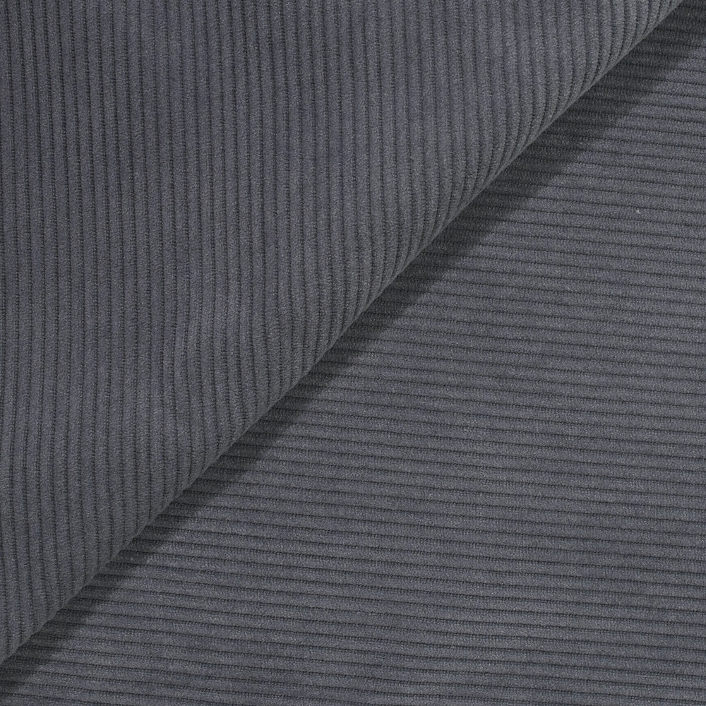 Velours côtelé polyester 3 mm gris éléphant