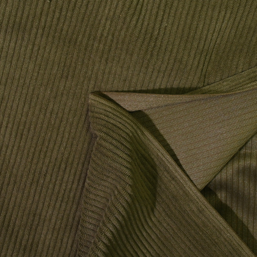 Velours côtelé polyester 3 mm vert olive - Image 4