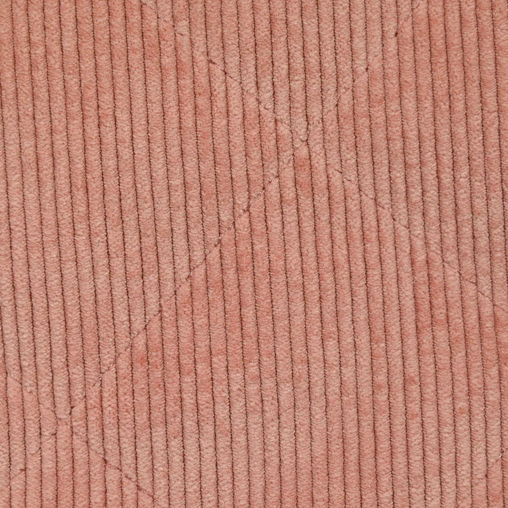 Velours de polyester côtelé matelassé envers sherpa vieux rose - Image 5