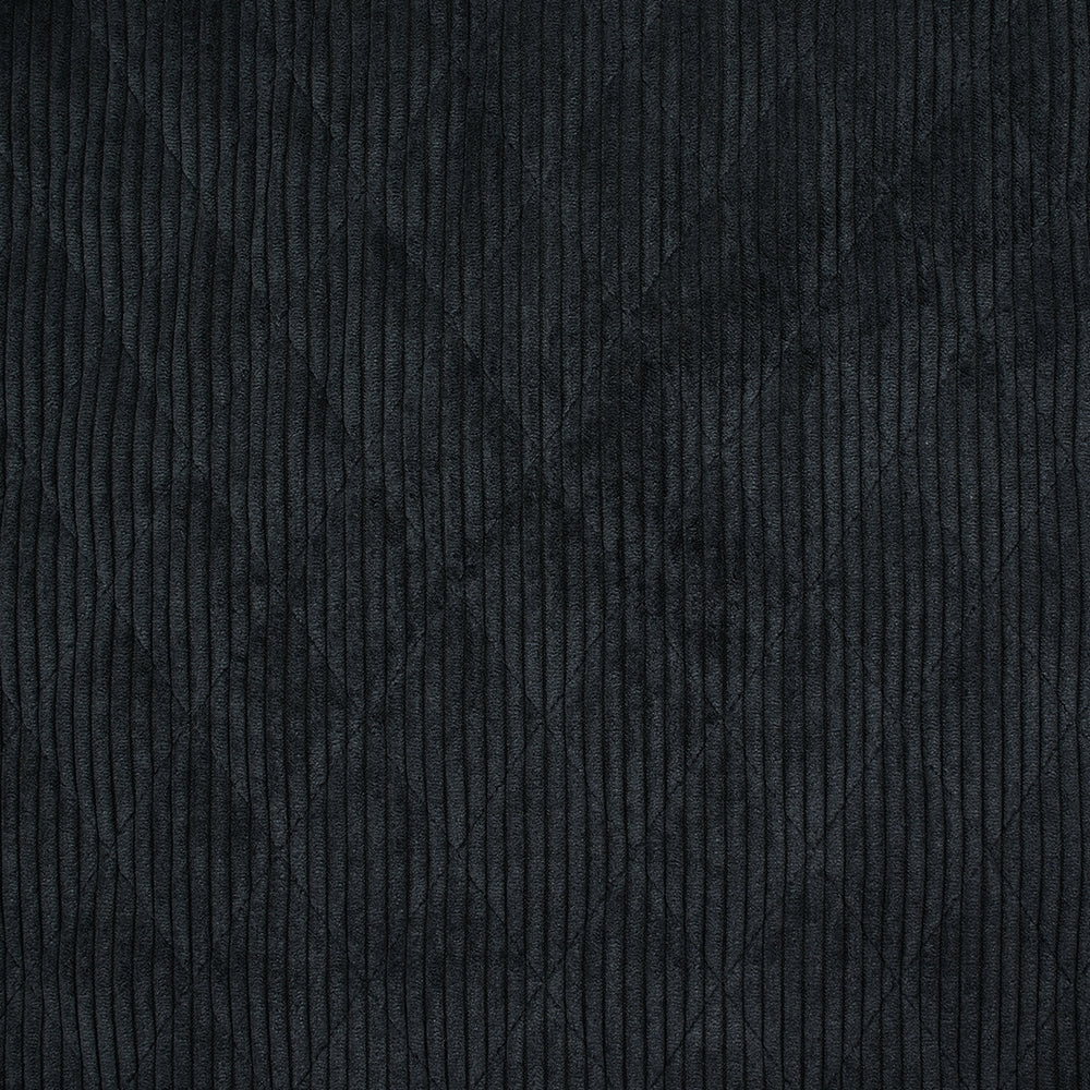 Velours de polyester côtelé matelassé noir