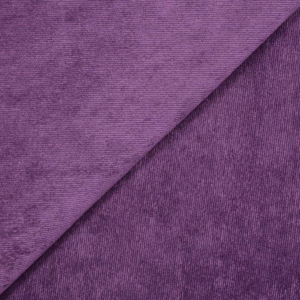 Velours polyester fines côtes aubergine