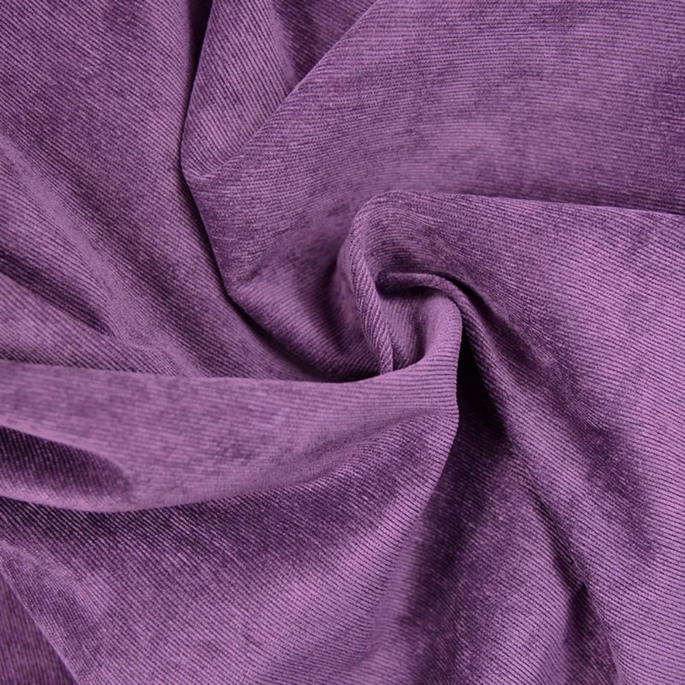Velours polyester fines côtes aubergine - Image 2