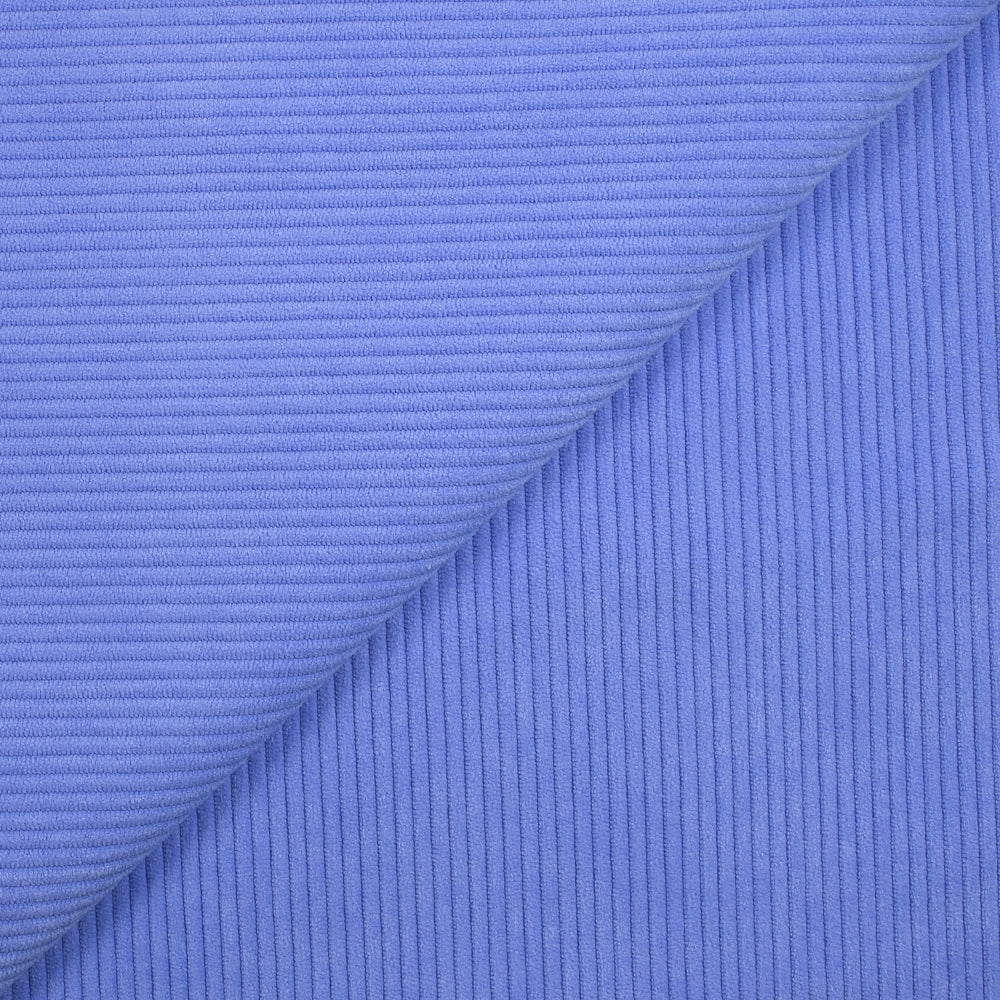 Velours polyester côtelé bleu lavande