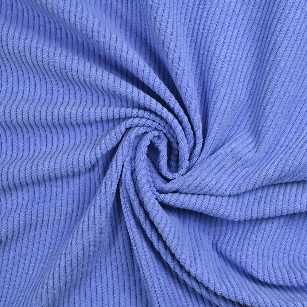Velours polyester côtelé bleu lavande - Image 2
