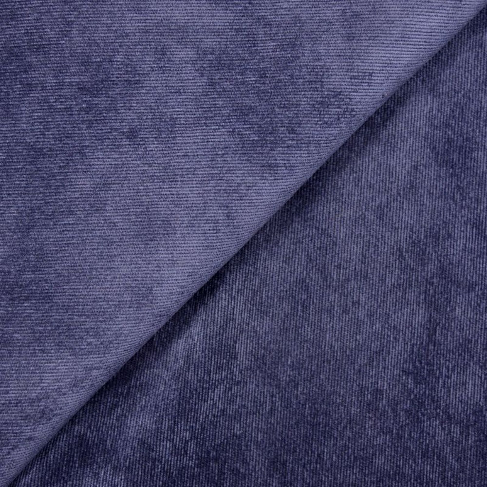 Velours polyester fines côtes bleu marine