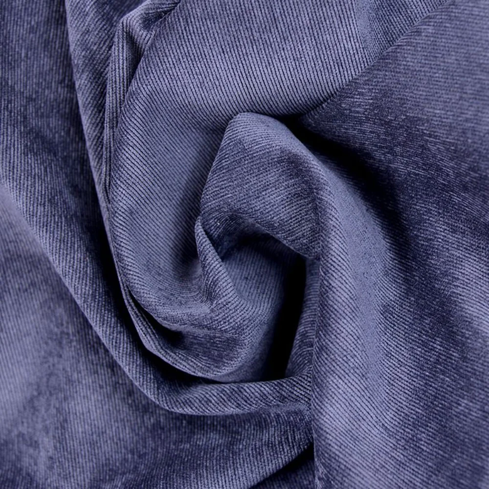 Velours polyester fines côtes bleu marine - Image 2