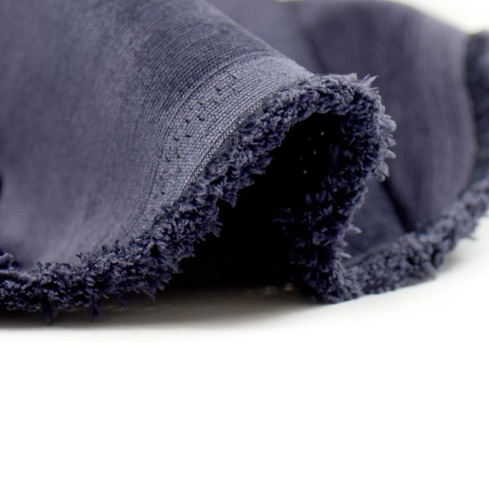 Velours polyester fines côtes bleu marine - Image 4