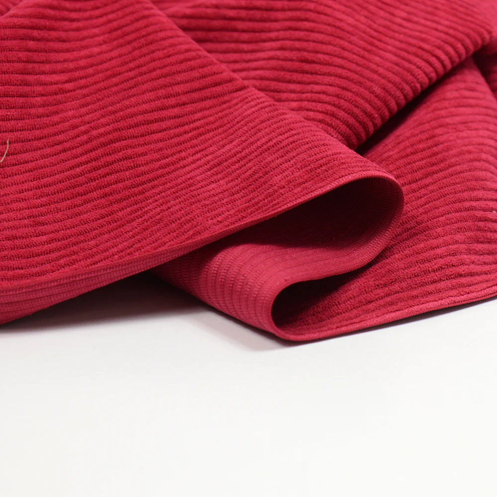 Velours polyester côtelé framboise - Image 4