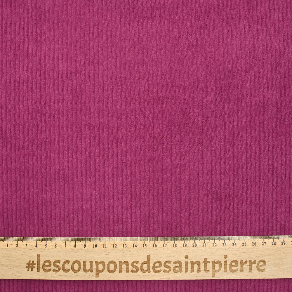 Velours polyester côtelé magenta - Image 2