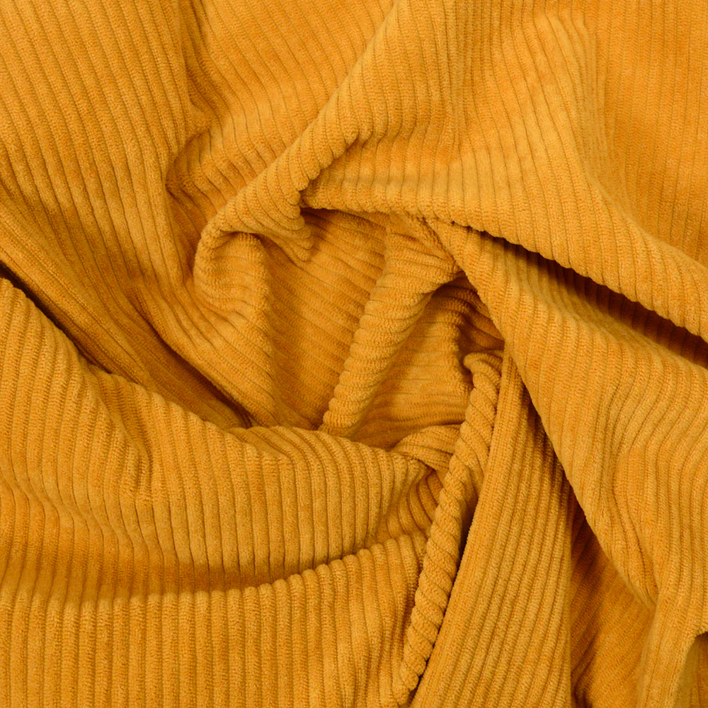 Velours polyester côtelé moutarde - Image 2
