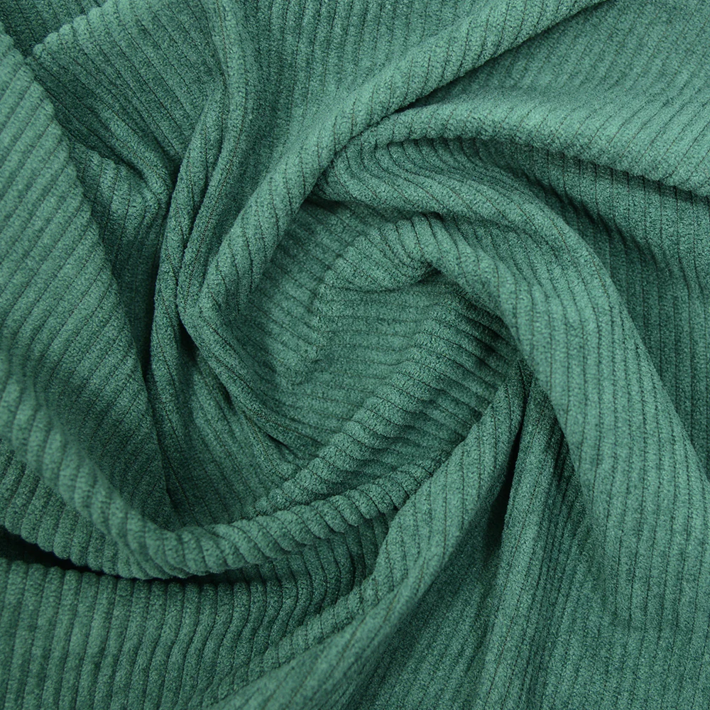 Velours polyester côtelé vert forêt - Image 2