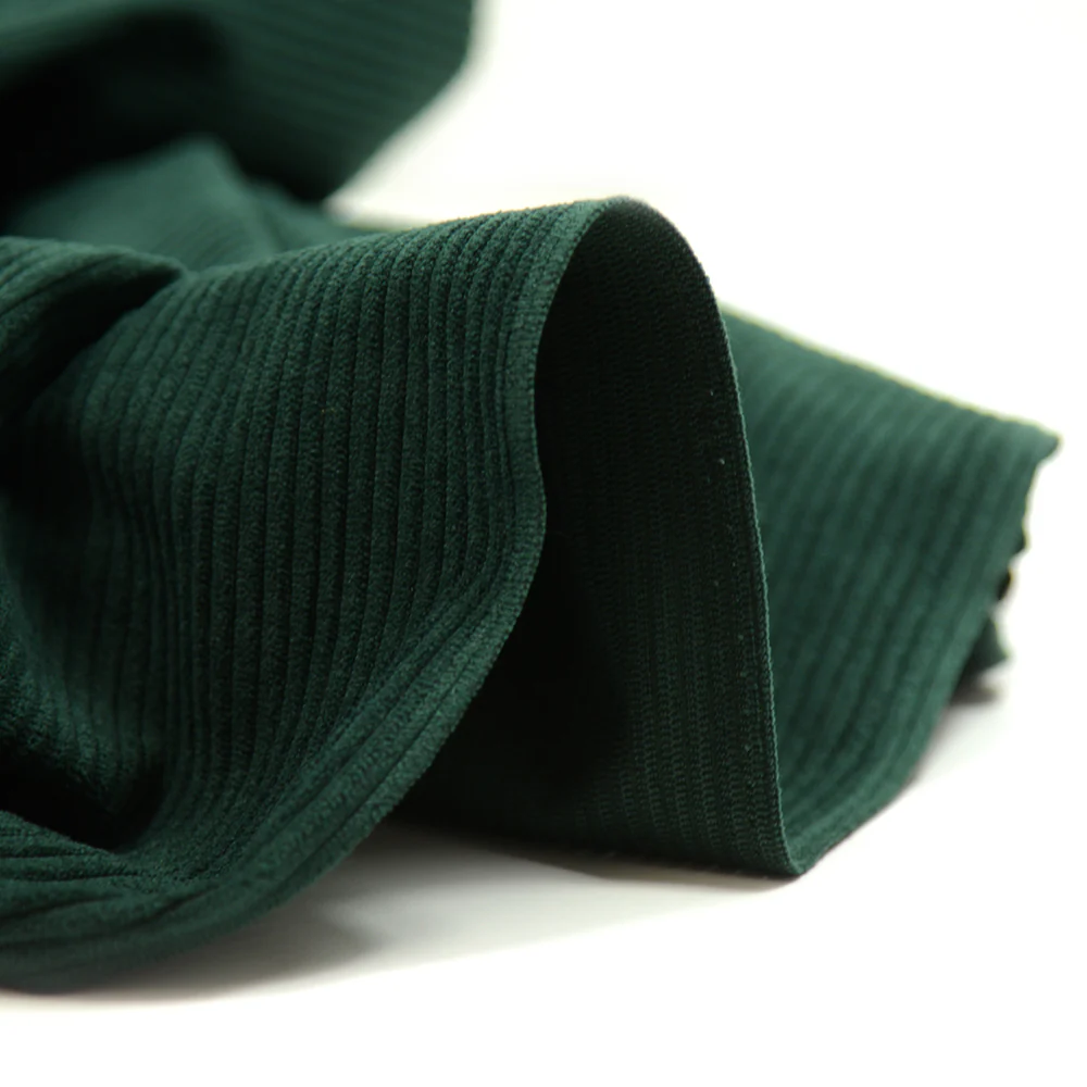 Velours polyester côtelé vert forêt - Image 4
