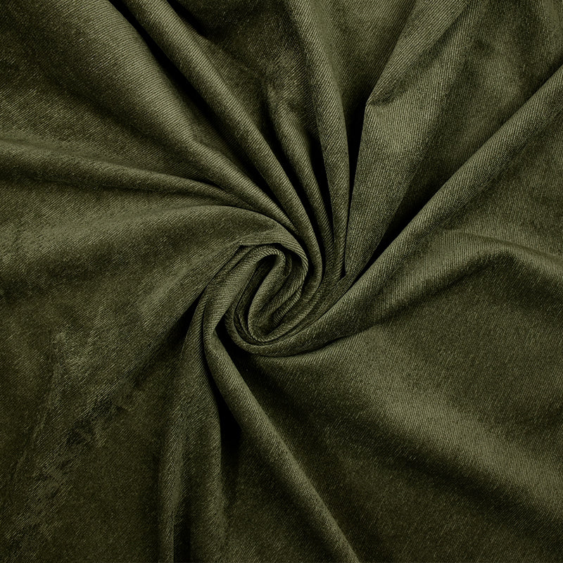 Velours polyester fines côtes kaki - Image 2