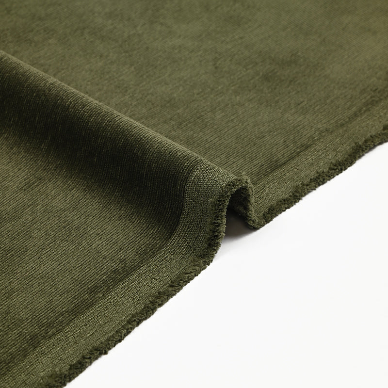 Velours polyester fines côtes kaki - Image 4