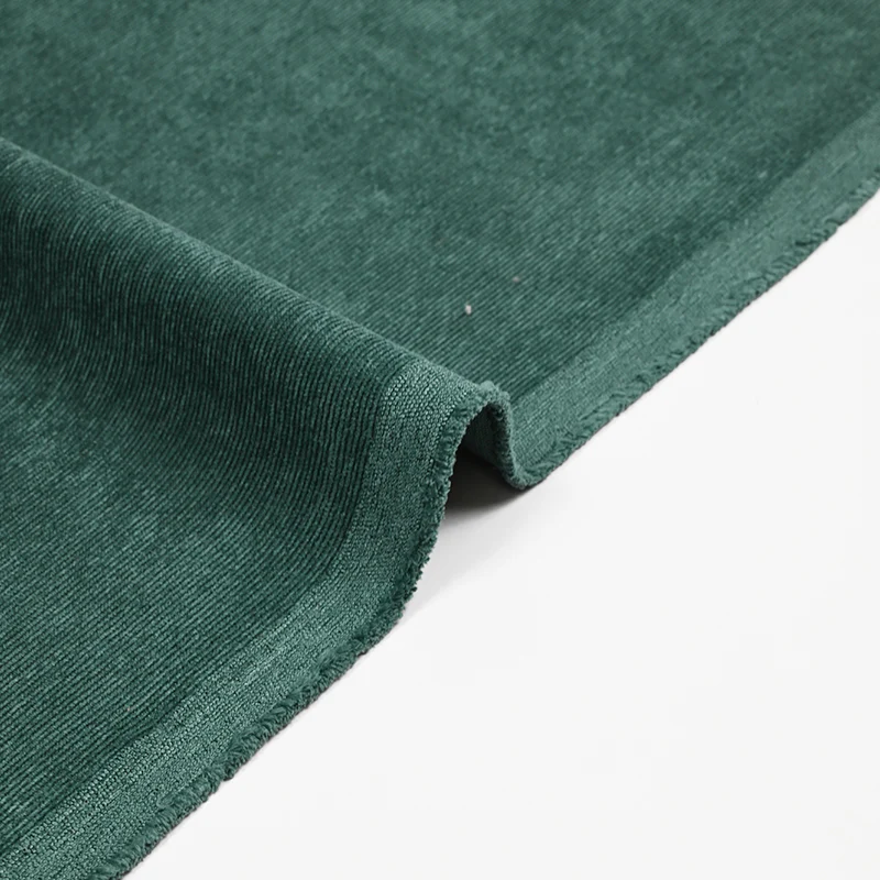 Velours polyester fines cĂ´tes vert pin - Image 5