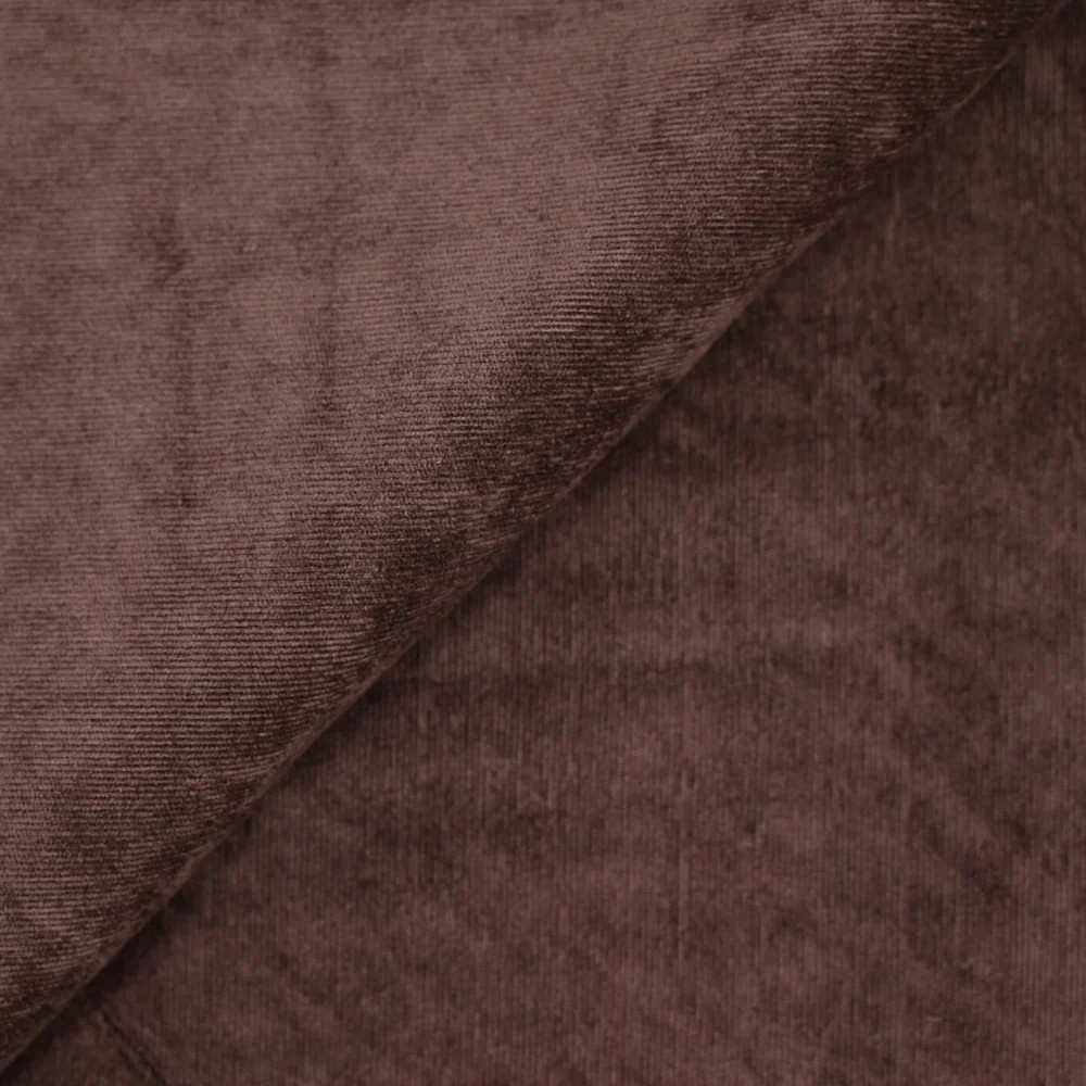 Velours polyester fines côtes châtaigne