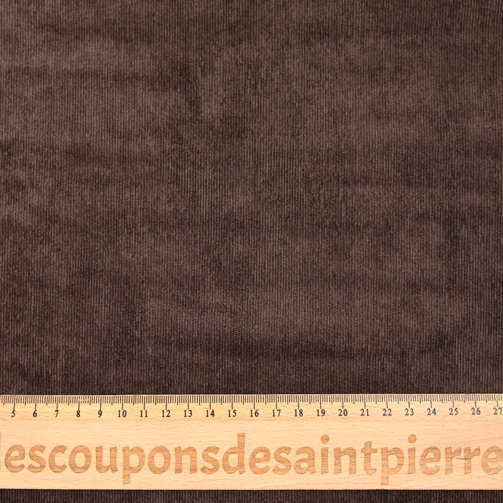 Velours polyester fines côtes châtaigne - Image 4