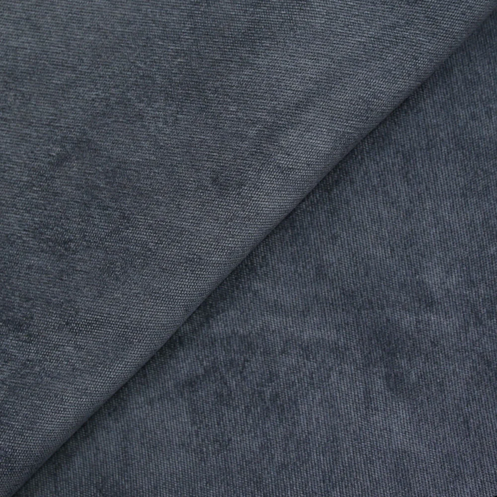 Velours polyester fines côtes gris acier