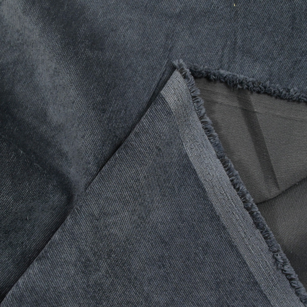 Velours polyester fines côtes gris acier - Image 3