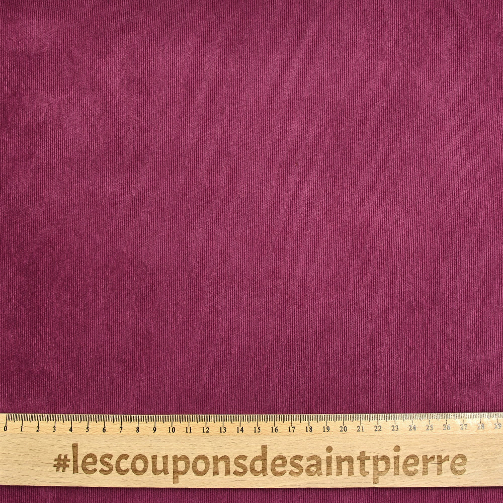 Velours polyester fines côtes magenta - Image 3