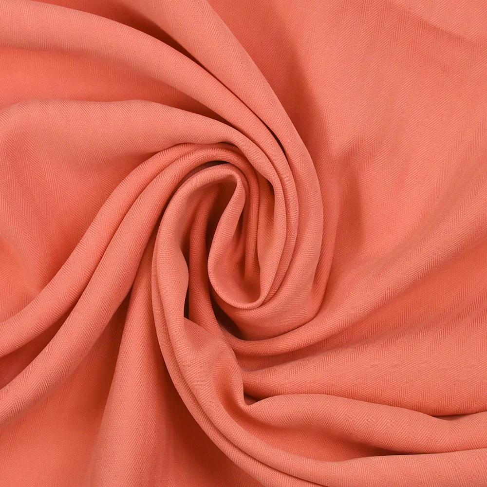 Viscose effet cupro chevrons rose corail - Image 2