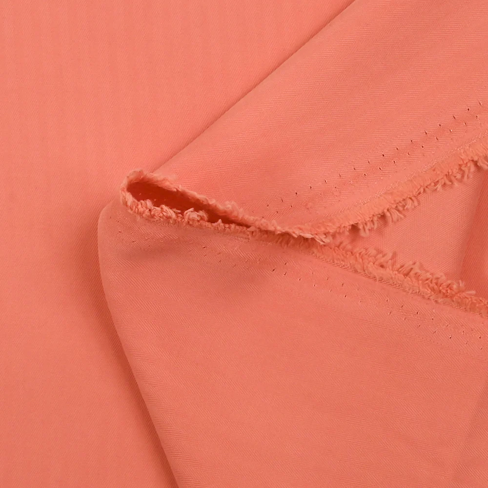 Viscose effet cupro chevrons rose corail - Image 5