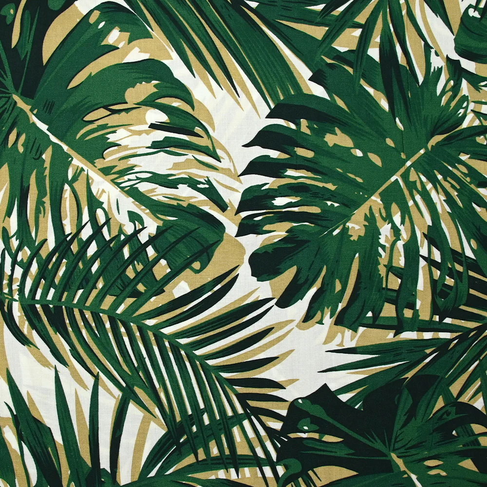 Viscose imprimée la loi de la jungle fond blanc