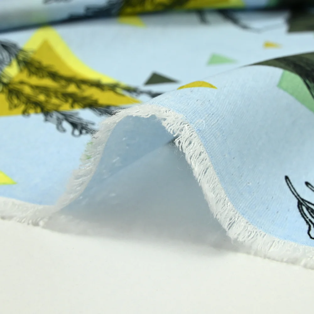 Viscose imprimée légère tiges graphiques fond bleu ciel - Image 6