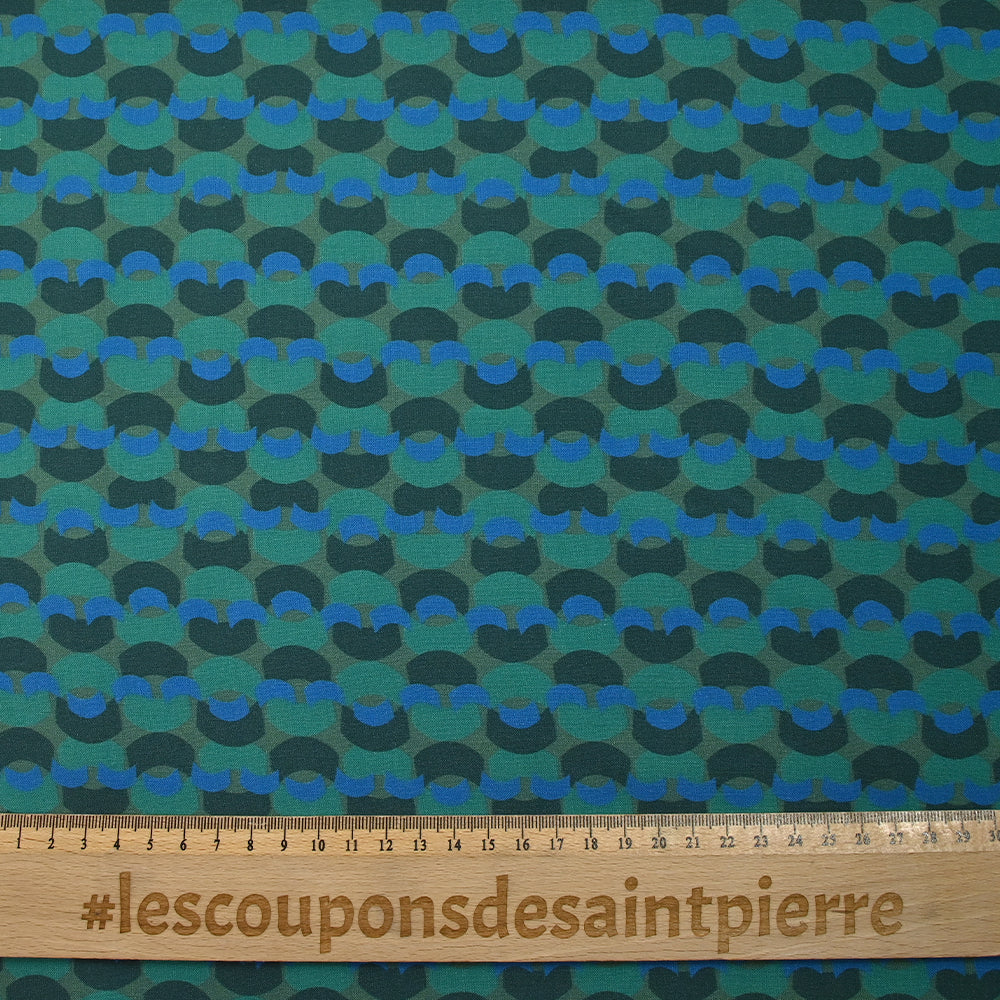 Viscose imprimée parenthèse inédite fond kaki - Image 3