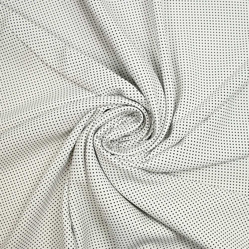 Viscose imprimée pois fond blanc - Image 2