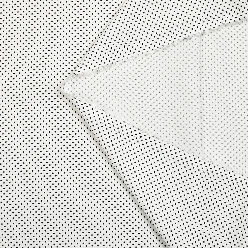 Viscose imprimée pois fond blanc - Image 4
