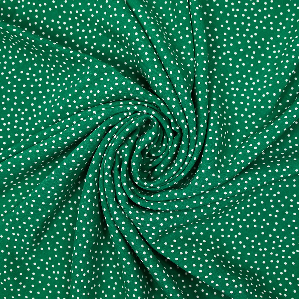 Viscose imprimée pois fond vert gazon - Image 2