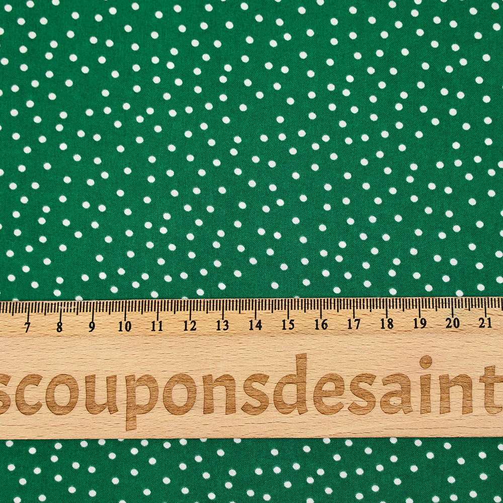 Viscose imprimée pois fond vert gazon - Image 3