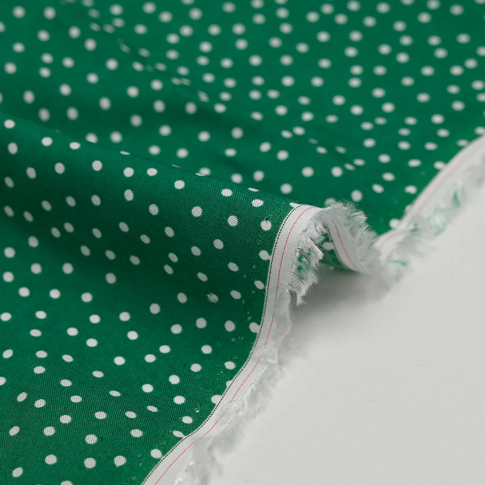 Viscose imprimée pois fond vert gazon - Image 5