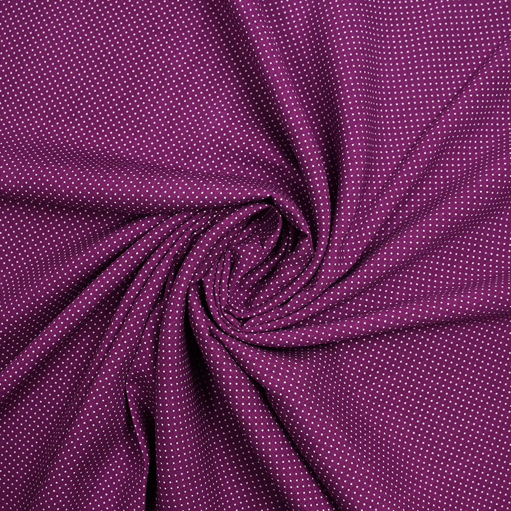 Viscose imprimée pois fond violet - Image 2