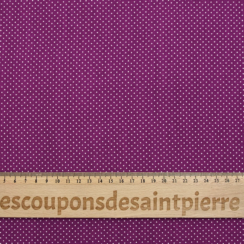Viscose imprimée pois fond violet - Image 3