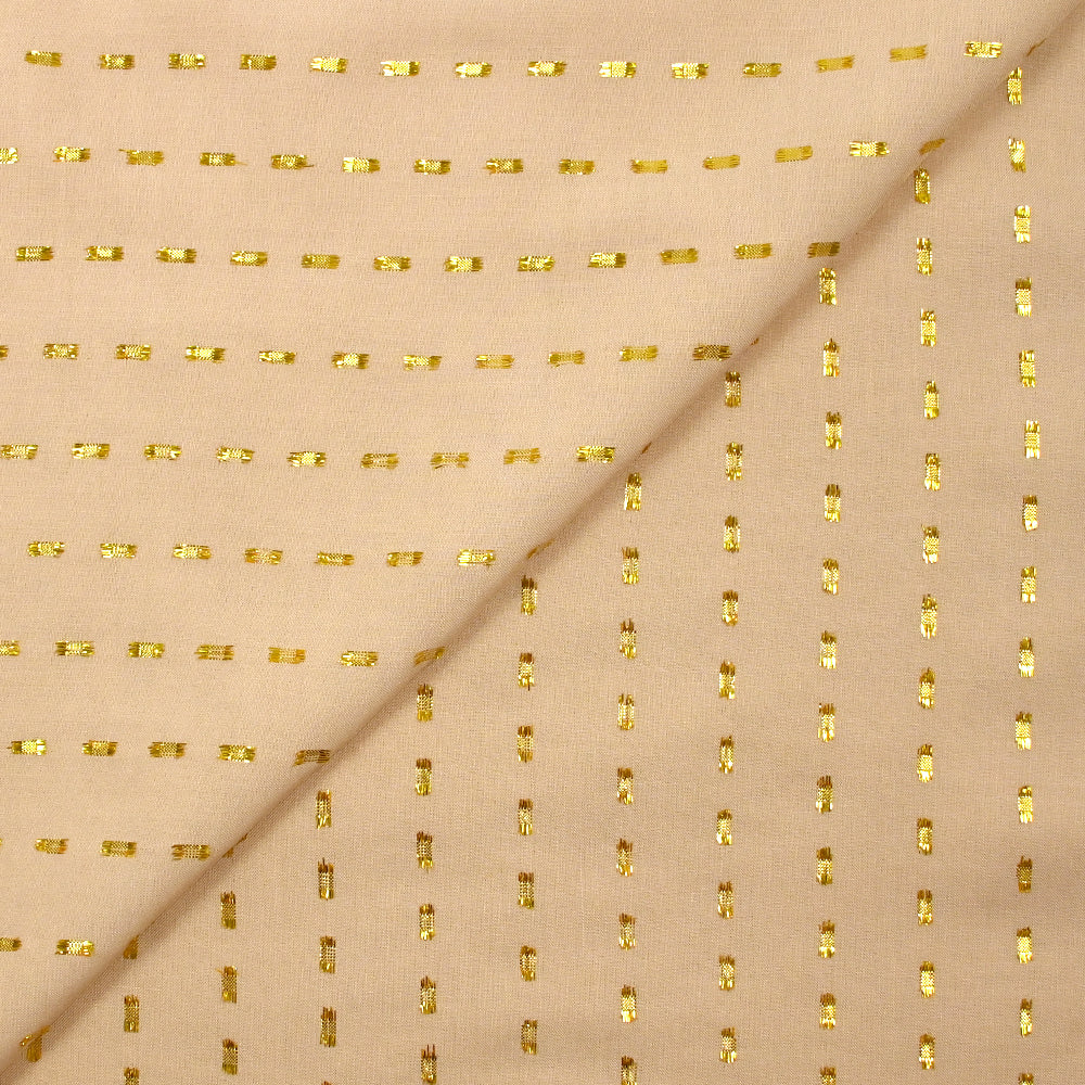 Viscose plumetis Lurex doré fond beige