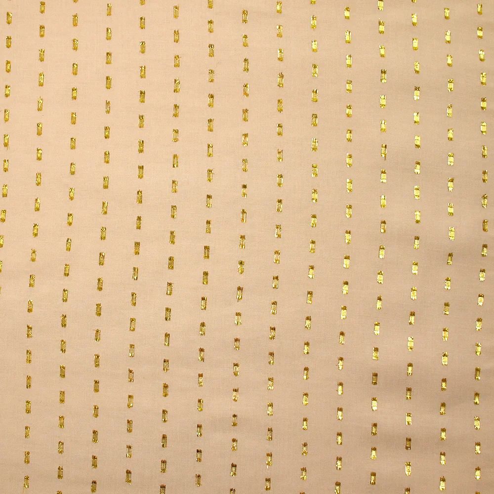 Viscose plumetis Lurex doré fond beige - Image 4